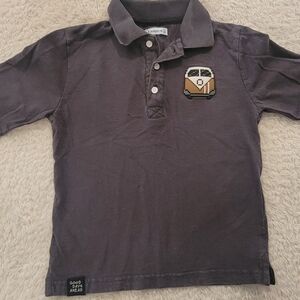 Mayoral taupe cotton-knit LG slv polo size 4T